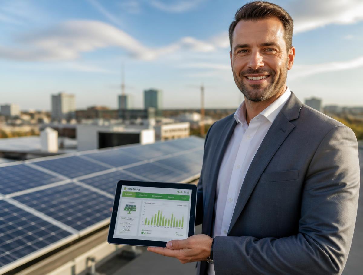 Consultant discussing a solar energy plan